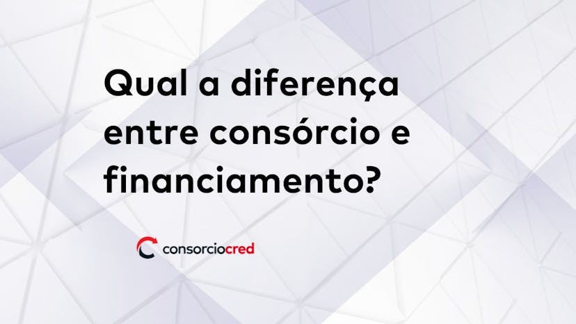fundo branco escrito qual é a diferença entre consórcio e financiamento?